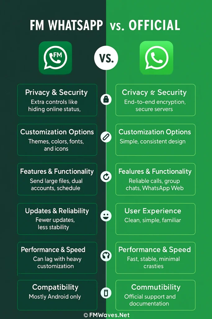 fm whatsapp vs official whatsapp detailed comparisons