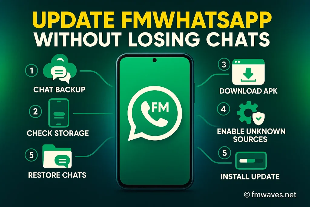 how to update fm whatsapp without losing chats infographic